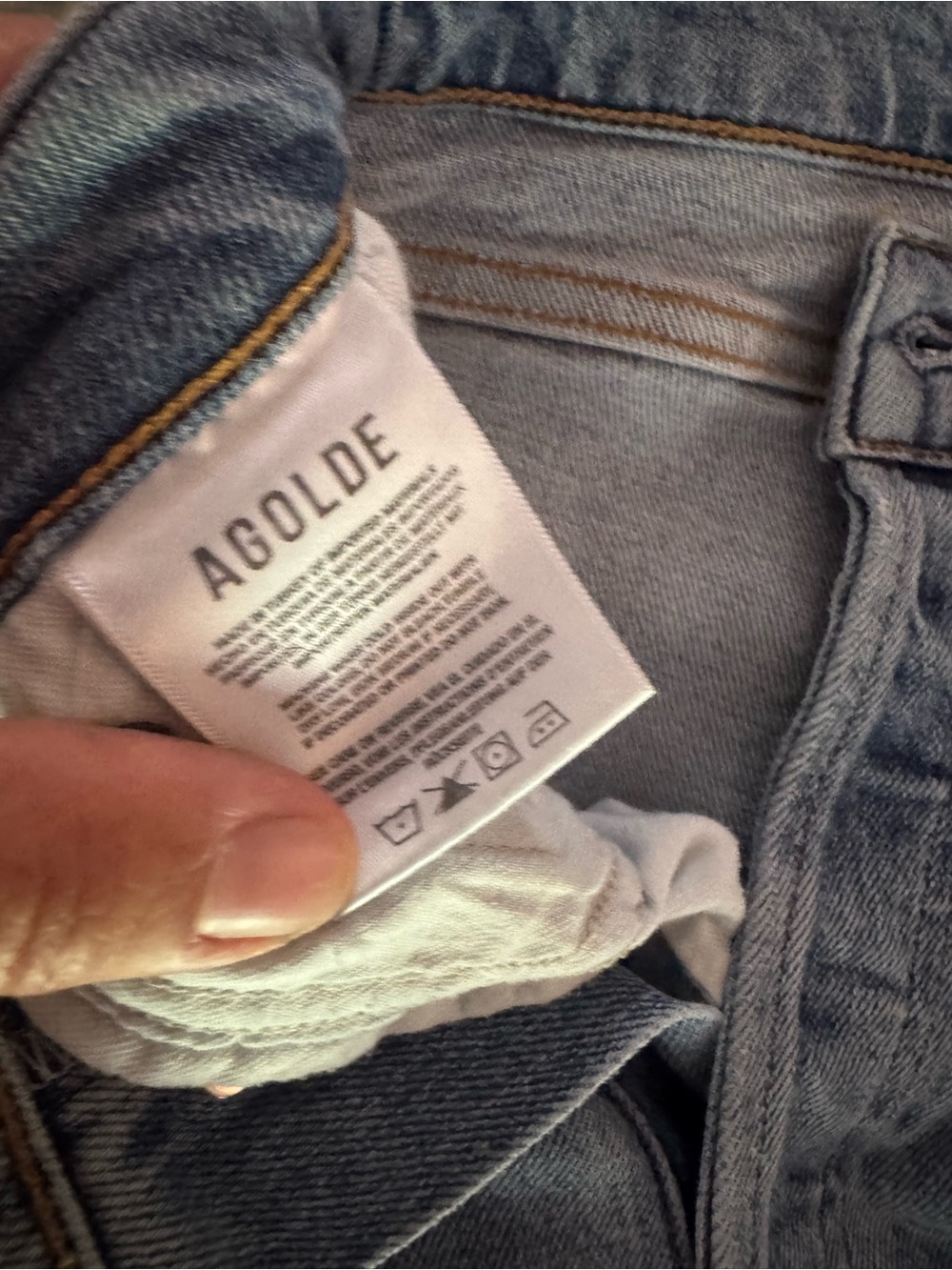 AGOLDE Nico High Rise Slim Jeans Size 25 Light Wash Button Fly Sustainable Denim - Picture 7 of 8